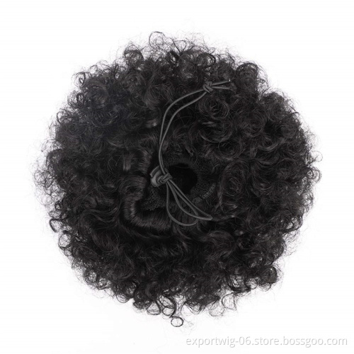 8inch synthetic Ponytails Afro Kinky Curly Extensions synthetic hair chinon Synthetic Hair Bun Kinky Curl Afro Chignon